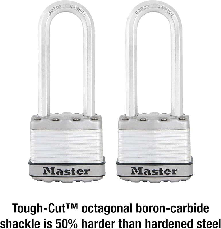 M1XTLJCCSEN Lot de 2 cadenas en acier laminé Magnum de 3,5 cm de large, diamètre de 1,6 cm, dégagement de la manille, manille de 6,3 cm