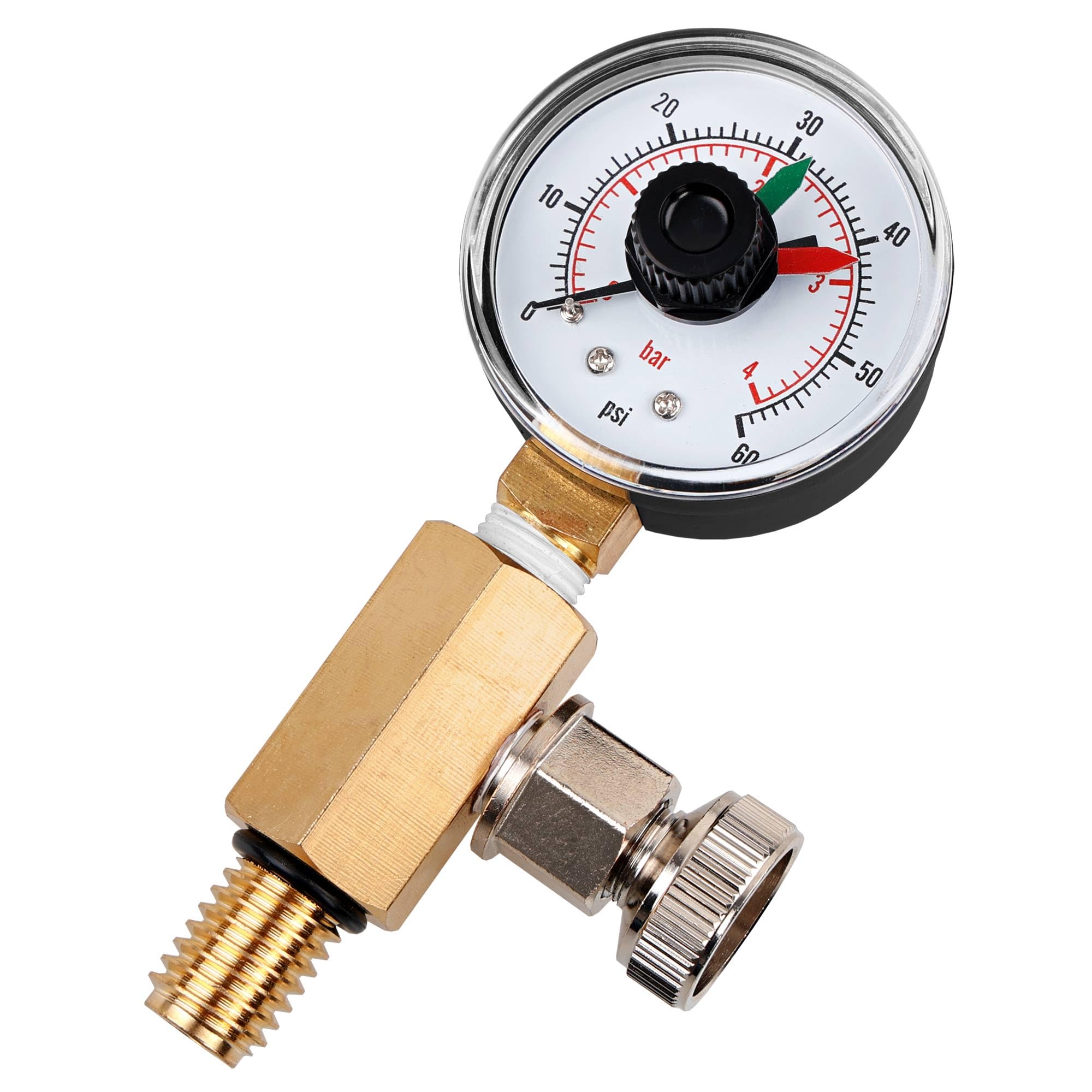 Photo 1 of Misakomo RV40500 Air Relief Valve and Gauge Assembly - Brass Valve and Gauge with Dial Compatible with Zodiac Jandy CV, CL, DEV, DEL, JS Series Pool and Spa Filters- Replace#R0357200