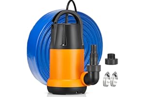 Limodot Submersible Water Pump With 25ft. Hose Kit, Sump Pump, Utility Pump with 25-Foot Power Cord, 4000GPH, Portable Water Pump for Swimming Pools, Garden Ponds, Basements, Multi-Purpose Drainage