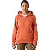 ARIAT womens Rebar Lightweight Logo 1/2 Zip Hoodie
