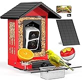 birdsnap® APS - Metal Bird Feeder with Camera Solar Panel 32GB Card, AI Identify 10000+ Birds Camera Feeder, 3 DIY Add-ons, 2K HD Live View Auto Record Bird Video, Ideal Gift for Birds Lover
