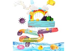 HOLYFUN Baby Bath Toy, Interactive Light Up & Musical Bathtub Toys for Toddlers, Floating Squirting Toys Chritsmas Gift for Boys and Girls