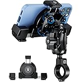 Kewig Motorcycle Phone Mount with Vibration Dampener & Not Block Camera, Safely Anti-Theft Motorycle Phone Holder Handlebar Cellphone Mount for Bike Motorcycle Scooter ATV/UTV Fit 5.4-7.2" Phone