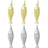 KitBeads 6pcs Gold Plated Fish Charms Brass 3D Koi Fish Charms CZ Ocean Sea Life Charms for Jewelry Making Bracelets Necklace Earrings Crafts