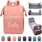 ELULAE Personalized 3 in 1 Diaper Bag Backpack with Changing Station, Multifunctional Large Baby Diaper Bags for Boys &amp; Girls Portable, Custom Lightweight Changing Bag, Newborn Baby Essential Gifts