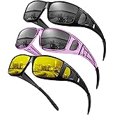 KALIYADI Sunglasses Fit-Over-Glasses Polarized Sunglasses-Men: Wrap Around Sun Glasses Womens with UV Protection for Driving