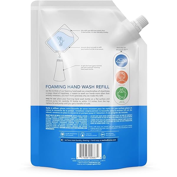 METHOD FOAMING HAND SOAP REFILL, SEA MINERALS, BIODEGRADABLE FORMULA, 28 FL OZ (PACK OF 1)