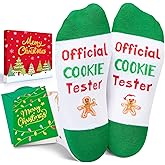 HAPPYPOP Christmas Socks for Kids - Snowman Gingerbread Gnome Deer Gifts, Merry Xmas Cards
