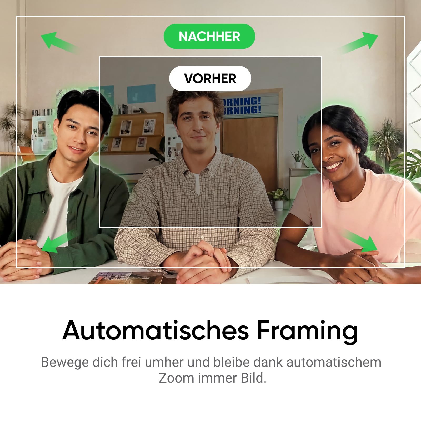 Insta360 Link 2C Standard Bundle Graphitschwarz - 4K Webcam für PC/Mac, 1/2" Sensor, Auto-Framing, HDR, Mikro mit KI-Geräuschunterdrückung, Gestestenkontrolle für Streaming, Videoanrufe, Gaming 5