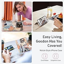 Goodon for iPhone 16 Pro Case Wallet - Flip Folio