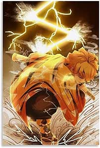 Laoshu Zenitsu Thunderclap And Flash,Demon Slayer Poster Cuadro