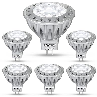 AGOTD GU5.3 MR16 Led Lampe 12V Warmweiß 7W, 50W GU5,3 Halogenlampe Äquivalent,7 Watt GU 5,3 Sockel Glühlampen, Kein Flimmern,