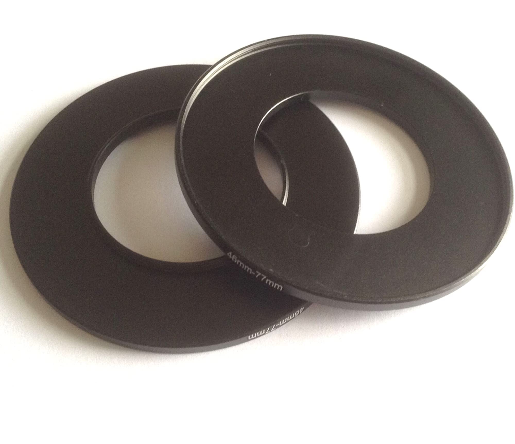 2x Metal 46-77mm Step Up Rings D-SLR Video Camera Lens Connector Size 46mm To 77mm Filter Adapter Circle Screws Photo Picture View Fix-ing Connect-ing Focus Photograph-y Parts Accessories