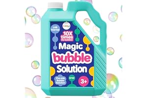 KLEVLY 33 OZ Iridescent Bubble Solution Refill | Non-Toxic Pre-Mix Bubble Refill Solution No Mixing or Measuring Required | Bubbles for Kids | Bubbles Bulk | Bubble Machine Solution | Giant Bubbles (33, OZ)