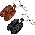 NQEUEPN 2pcs Leather Car Key Sleeve for Broken Car Key, Vintage Broken Car Key Loop Holder Replacement Pu Leather Keychain Protector with Iron Key Ring Auto Key Cover for Men and Women