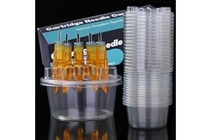 HOINCO 40PCS Hive Cups Disposable Tattoo Cartridge Cup Holder,Tattoo One Piece Needle Placement Rack Cleaning Cup Transparent Plastic Cartridge Supplies