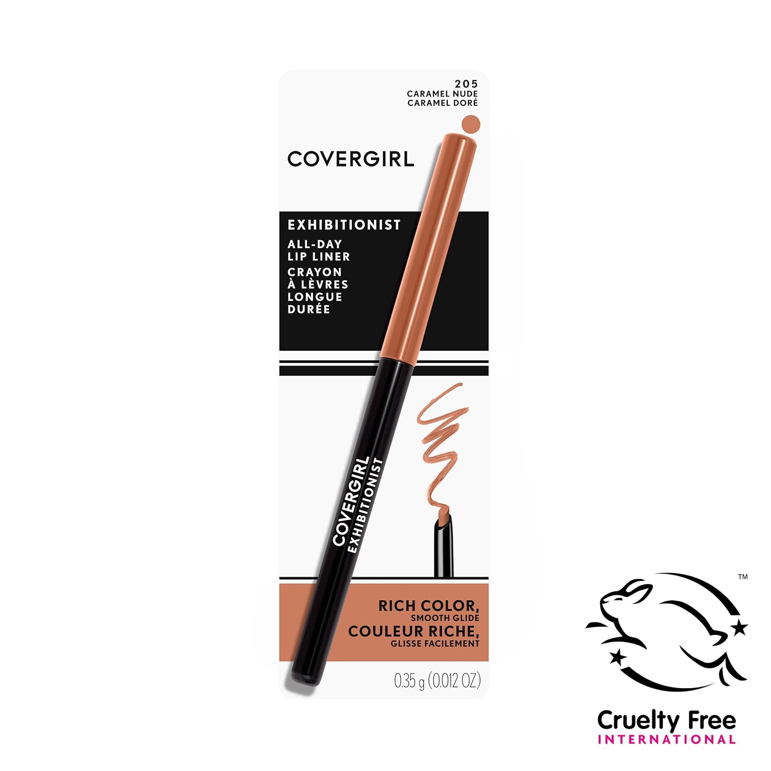 Covergirl Exhibitionist Lip Liner, Caramel Nude 205, 0.012 Ounce