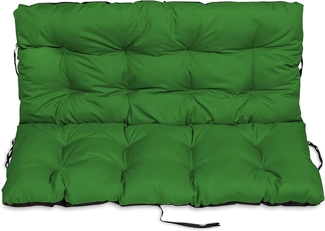 Superkissen24 Large Garden Bench Seat Cushion Seat Pad 140x50 And 140x60 Cm Back Seat Cover For Garden Swing Or Garden Sofa Outdoor Indoor Long Bench Pillow Waterproof Green