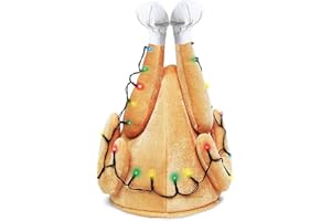 Buxiffod Turkey Hat with LED Lights, Adults Funny Hats Turkey Headwear for Thanksgiving and Christmas Dress Up Party