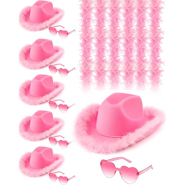 3569 7 Pcs Neon Sparkly Glitter Space Cowboy Hat, 1 Western Bride To Be 7 Pcs Neon Sparkly Glitter Space Cowboy Hat, 1 Western Bride  main image 3