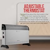 Belaco 2000W Electric Portable Convector Heater 3 Heat Settings White view 9