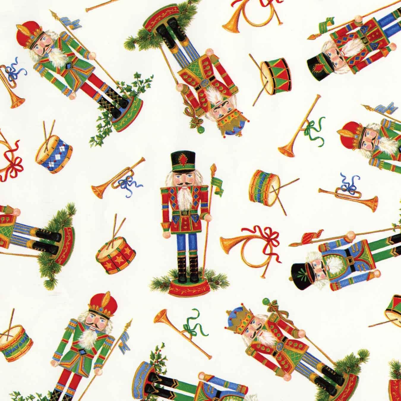 Caspari Holiday Nutcrackers Continuous Gift Wrapping Paper Roll, 2.45