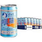 POLAR Dry Sparkling Soda Diet Orange Flavor | Premium Cocktail Mixer Inspired by History | 24pk 7.5oz Cans