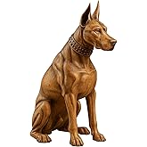 WOODNEV 5.71" Wooden Doberman Figurine – Hand-Carved Dog Statue and Sculpture – Rustic Handmade Figurini for Home Decor – Unique Gift for Dog Lovers and Pet Owners – Decorative Wooden Animal Accent