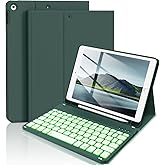 BQDIYOO Keyboard Case for iPad 9th/8th/7th Generation(2021/2020/2019) Detachable Wireless Bluetooth Keyboard Case for 10.2 inch iPad Cover with Pencil Holder Auto Wake/Sleep, Dark Green