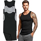 ToBeInStyle Men’s 100% Preshrunk Cotton Under Tank Tops Everyday Basic Multi-Packs