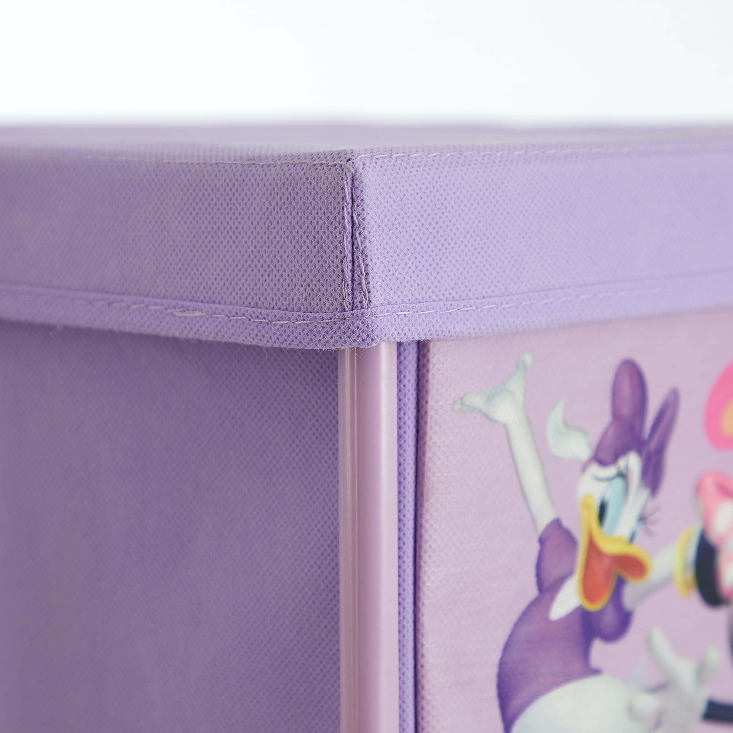 Idea Nuova Disney Minnie Mouse 3 Tier Fabric Storage Organizer with 3 Cubes and Removable Lid