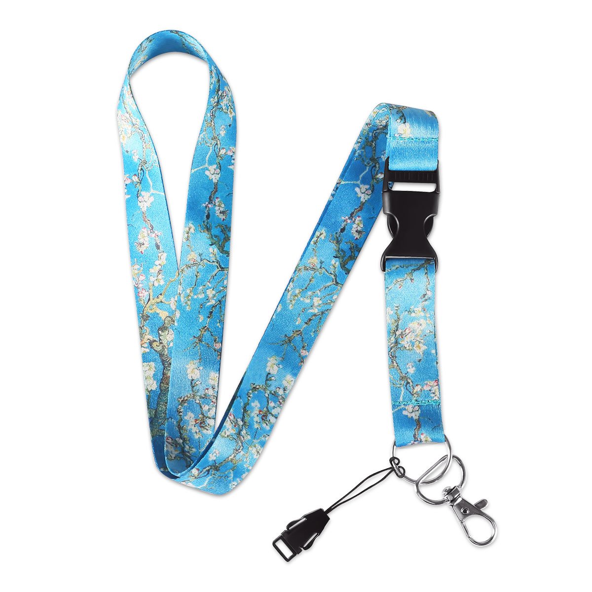Dealikee Van Gogh Almond Blossoms Premium Lanyard, Detachable Neck Strap with Snap Buckle and Metal Clasp