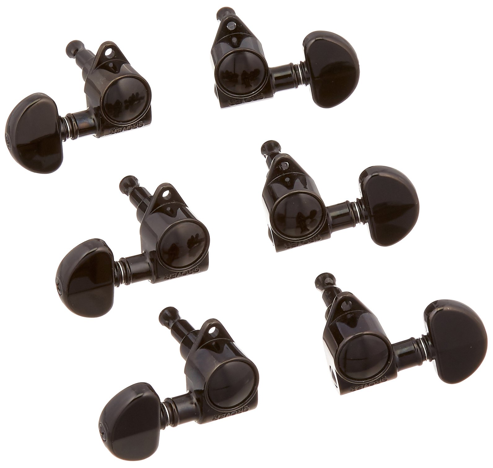Grover Original Rotomatics Machineheads ~ 3+3 ~ Black Chrome