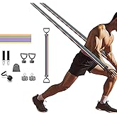 ZUFUMI Resistance Bands Set 17 Piece - Exercise Tubes with Handles, Door Anchor, Ankle Straps & Carry Bag - Shape Body & Home Workouts