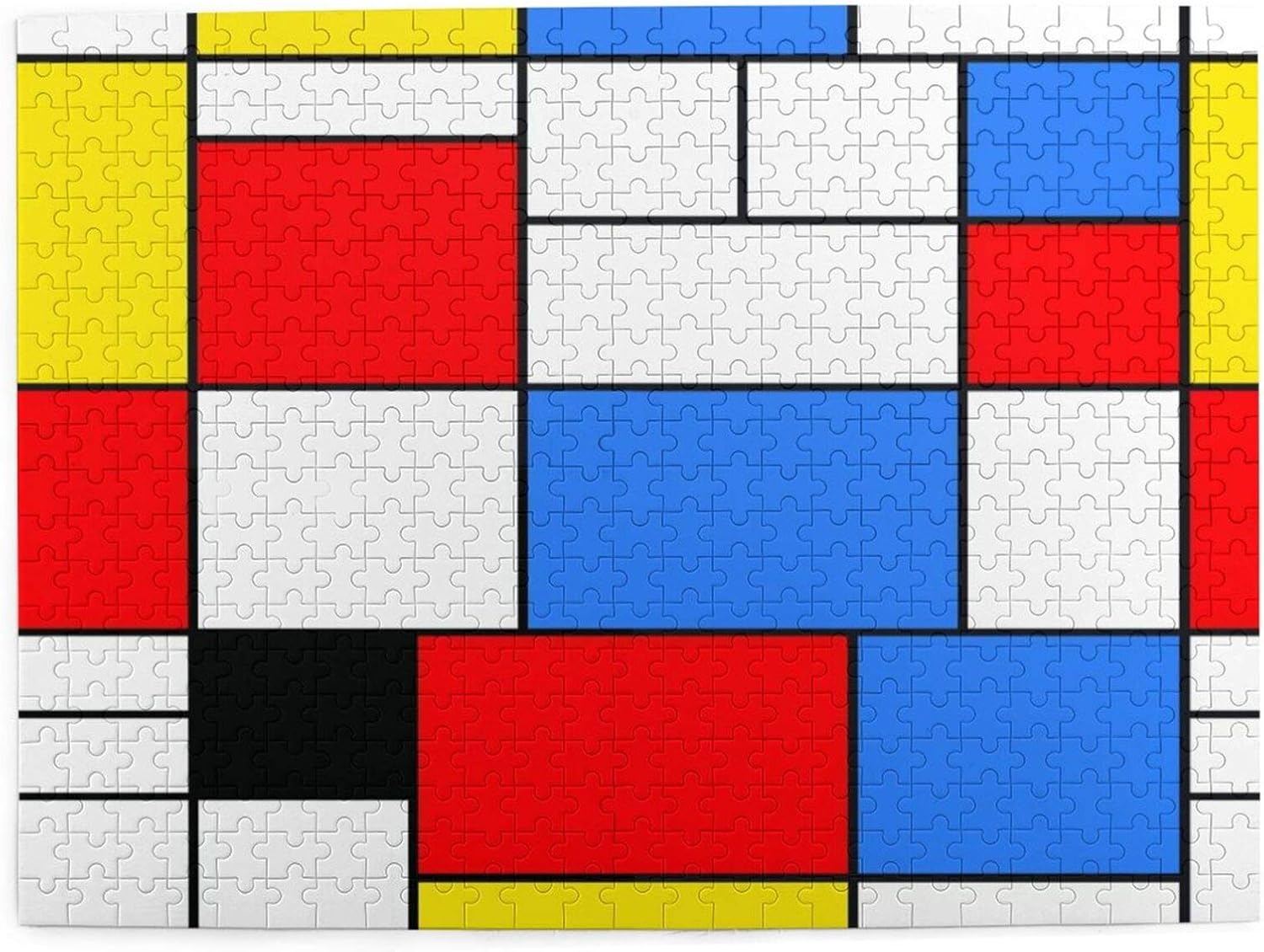 Yhouqukhdeueh Jigsaw Puzzles 500 Pieces,Colorful Mondrian Lines