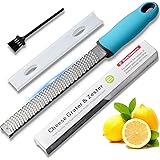 Citrus Lemon Zester & Cheese Grater - Parmesan Cheese, Lemon, Ginger, Garlic, Nutmeg, Chocolate, Vegetables, Fruits - Razor-S