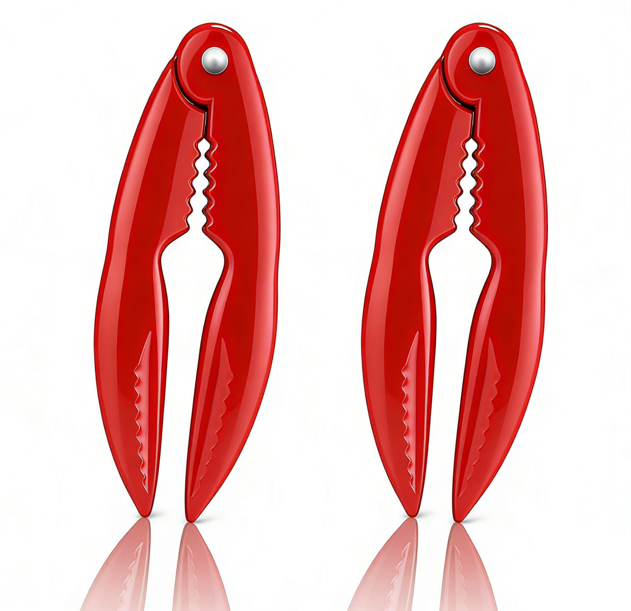 DHinkyoung 2 Pcs Seafood Claws Nut Crackers Heavy Duty Seafood Crackers Creative Crab Claw Shape Walnut Crackers for Walnuts Nuts Almonds Crabs Lobsters and Shells (Red)