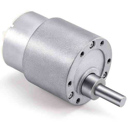 Kohree High Torque DC Motor, 12V 60 RPM Electric Gear Box 37mm Centric ...