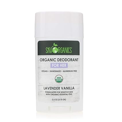 Sky Organics Usda Organic Deodorant For Women Lavender Vanilla 100 Natural Antiperspirant Aluminum Free Vegan Sensitive Skin Non Gmo