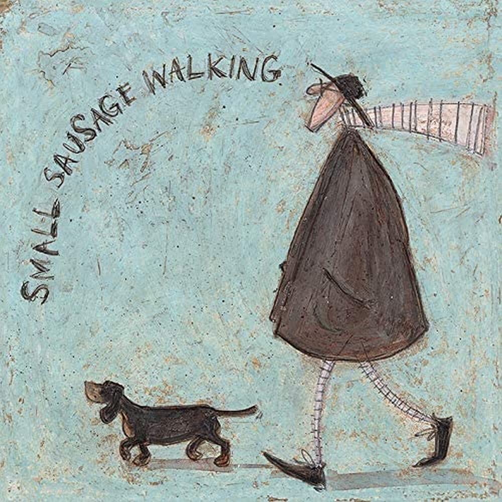Sam Toft WDC91665 (Small Sausage Walking 30 x 30cm Canvas