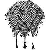 Cot-Oath Keffiyeh Scarf for Men Shemagh Tactical Desert Scarf Women Arab Neck Head Wrap Tassel