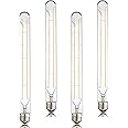 Dimmable Led Tubular Bulb 12W,3000K Soft White,T30 Long Tube Edison Led Vintage Filament Bulb,100W Equivalent,Clear Glass Cover, E26 Medium Base,4-Pack. (11.8in(300mm)-12W)