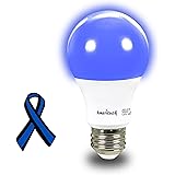 AmeriLuck Colored A19 LED Light Bulb, Cobalt Blue with Black Light Effect, 40W Equivalent, E26 Medium Scew Base (5W -1 Pack)