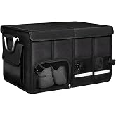 YTFRL Car Trunk Organizer, 52L Collapsible Car Storage Waterproof Trunk Organizer with Lid &amp; Handle, Multi Compartment Oxford Cargo Groceries Storage for Trucks SUVs Sedans