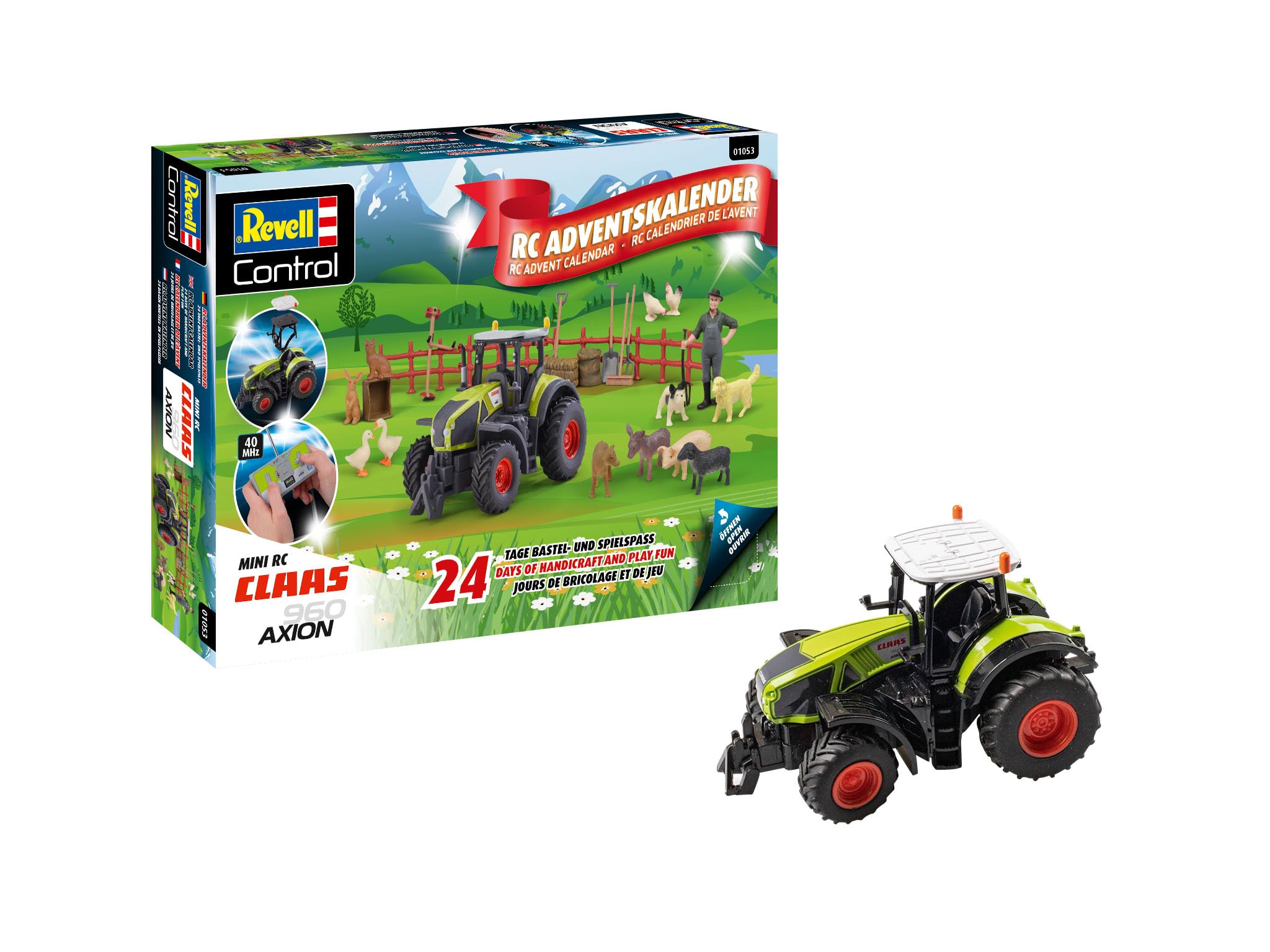Revell Advent Calendar RC Claas 960 Axio I Claas Tractor I DIY Advent Calendar I Christmas Calendar for Boys, Girls and Adults from 8 Years I Tractor Assembly in 24 Days