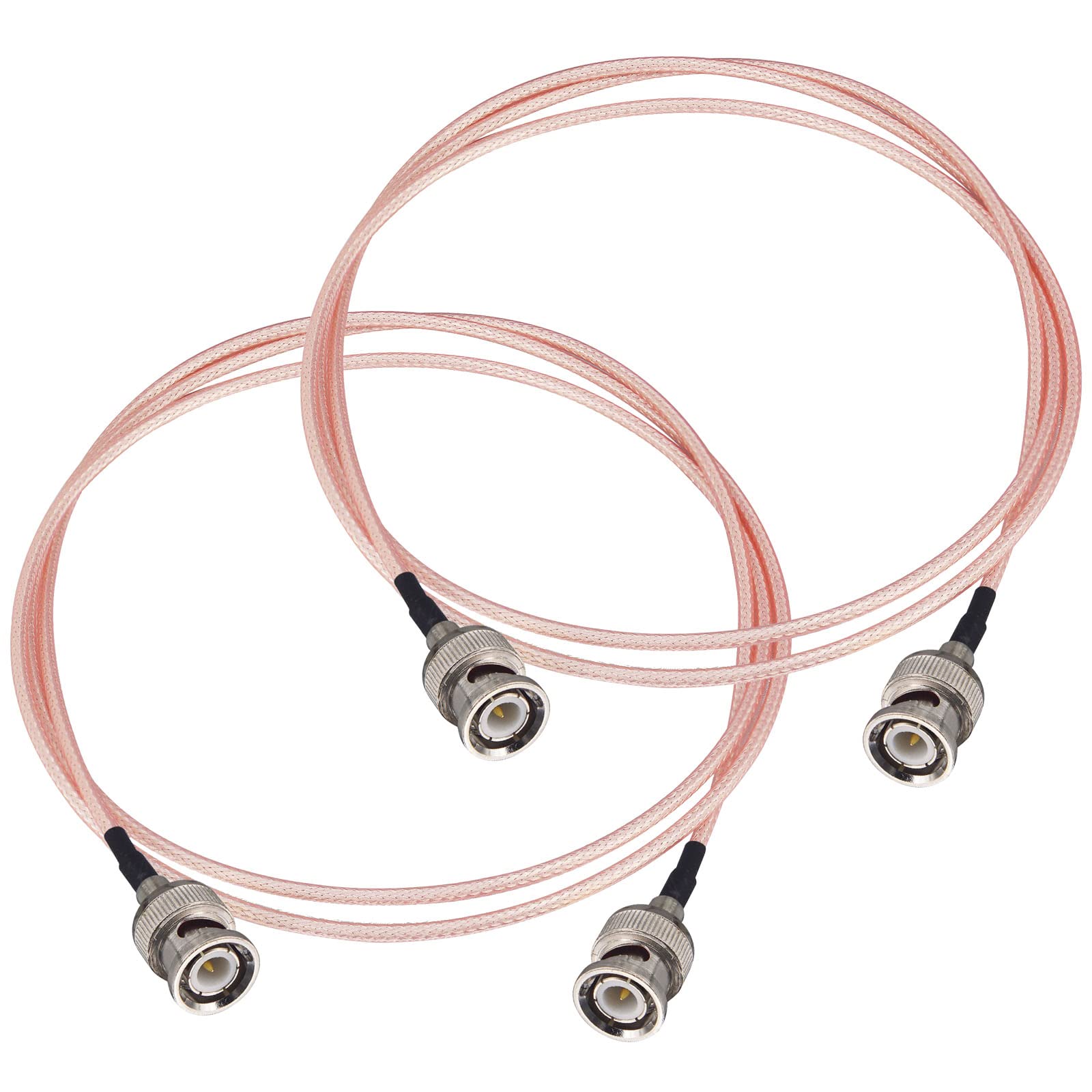 Boobrie BNC Male to Male Cable 1M RG316 BNC Cable Male to Male 50ohms HD-SDI Extension Pigtail for Video Signals CCTV DVR Antenna Scanners Portable Ham Radio Pack of 2