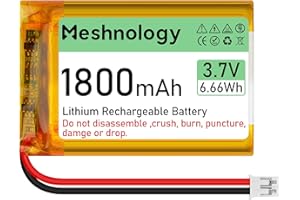MESHNOLOGY 3.7V Lipo Battery 1800mAh 103450 Rechargeable Lithium Polymer Battery with PH2.0 Connector Integrated Protection Circuit for Electronic Device Meshtastic RAK19007 + RAK4631