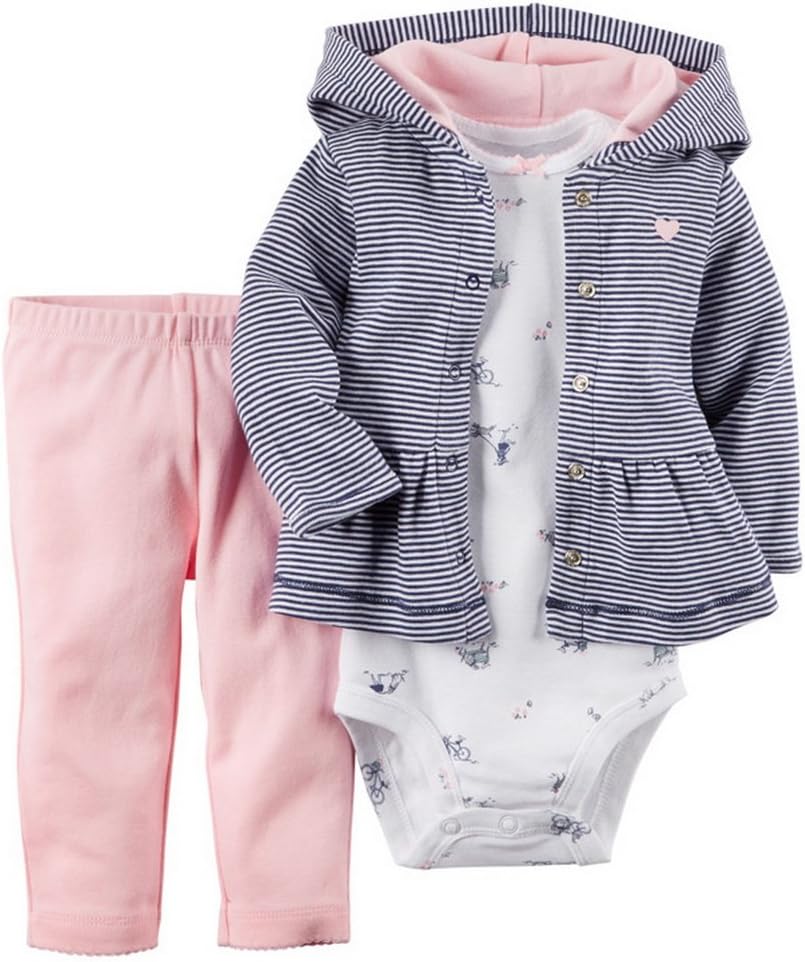 Baby Long Sleeve Hoodie + Bodysuit + Pants Trousers Newborn Girl Boy Autumn Winter Clothes Outfits 0-24 Months