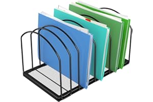 Simple Trending 9 Section Metal File Sorter Organizer for Desk Home Office, Black