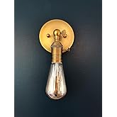 PERMO Minimalist Single Socket 1- Light Wall Sconce Lighting with On/Off Switch (Anqitue)